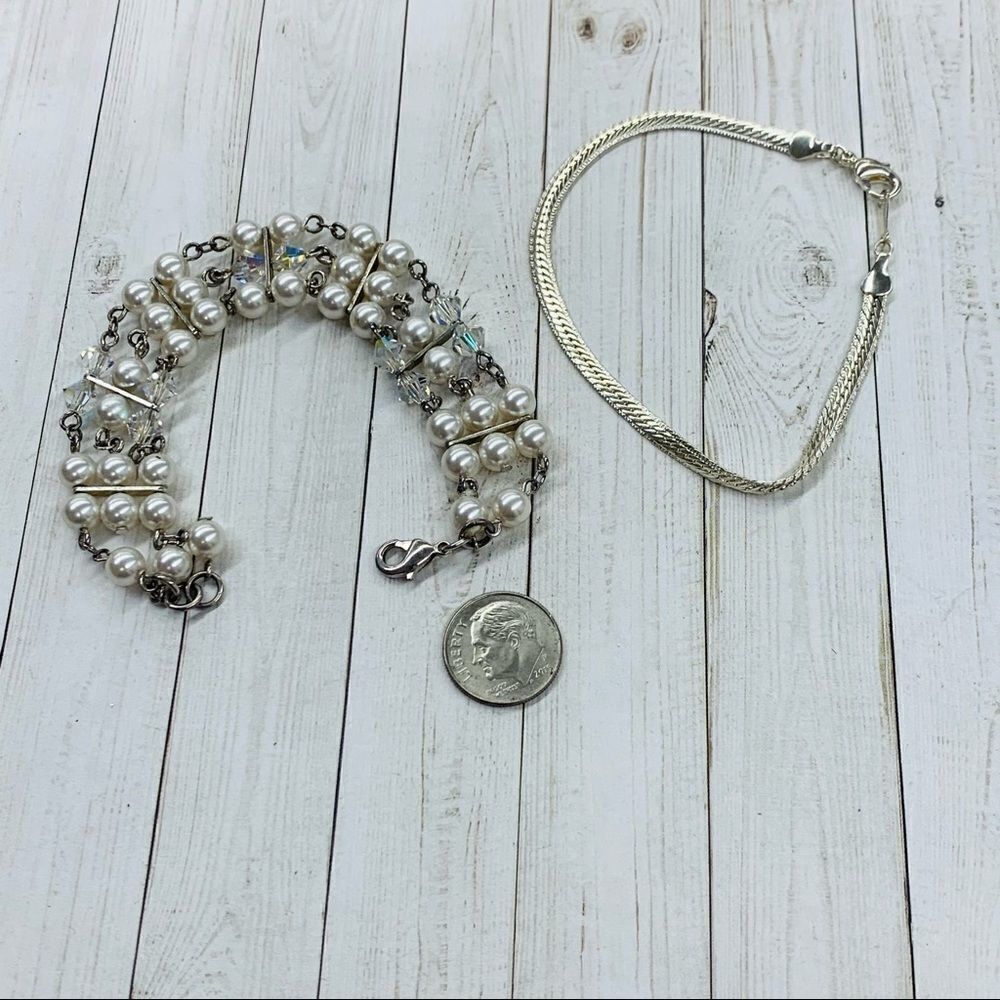 Pearl and Crystals Bracelet Bundle‎